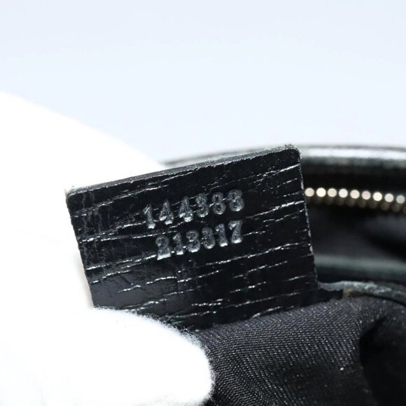 GUCCI GG Canvas Sherry Line Shoulder Bag Black Gold - Picture 11 of 16